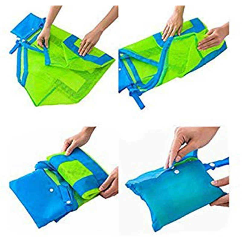 Beach Protable Soft Mesh Bag Kids Toys Storage Bags Swimming Large Beach Green Bag for Towels Women Cosmetic Makeup Bag