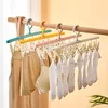8Pegs Plastic Clothes Drying Hanger Windproof Clothing Rack 8 Clips Sock Laundry Airer Hanger Underwear Socks Holder 1