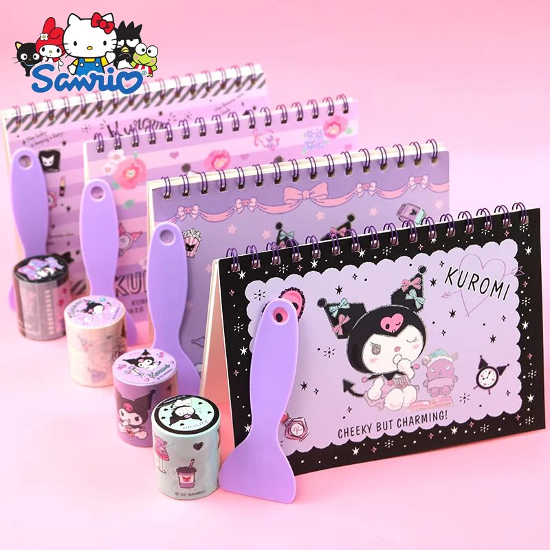 

Sanrio серии Kawaii Kuromi Cinnamoroll My Melody A5 катушечная книга для шпателя наклейка лента симпатичная ручная книга сделай сам подарок