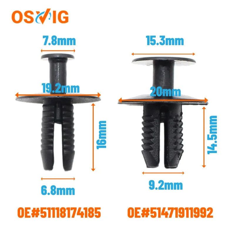 20PCS OE#51118174185 51471911992 Bumper Trim Wheelhouse Liner Push-Type Retainer Clip Rivet Compatible with BMW