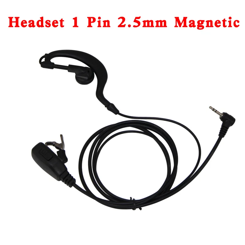 Clip-Ear Headset 1 Pin 2.5Mm Magnetic G Shape Auricolare Mic Radio Bidirezionale Walkie Talkie Per Motorola Talkabout Md200Tpr Mh230R
