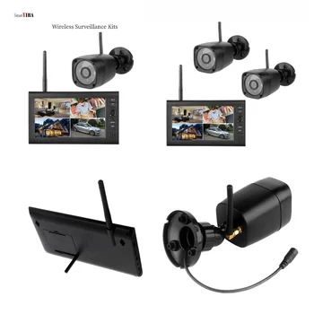 무선 NVR 키트, 디지털 2.4G 무선 카메라 감시 시스템, 홈 보안 비디오 감시 모니터 키트, 7 인치 모니터