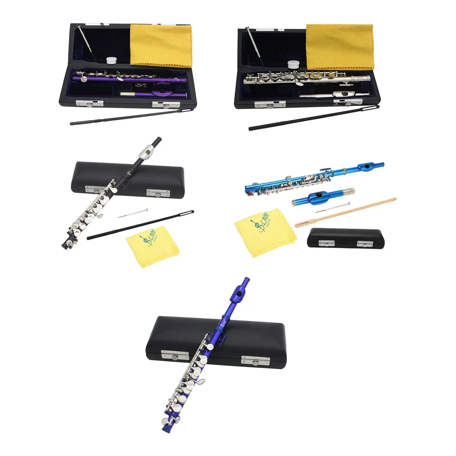 Elegant C Key Piccolo Set with Protective Case And Maintenance Tools