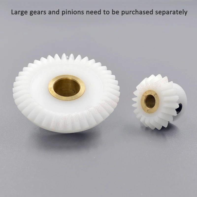 1pc 1:2 Bevel Gear 1M 20 40 Teeth White POM Equal Diameter Bevel Gear 90 Degrees Meshing Angle Plastic Gears Bore 5-12mm