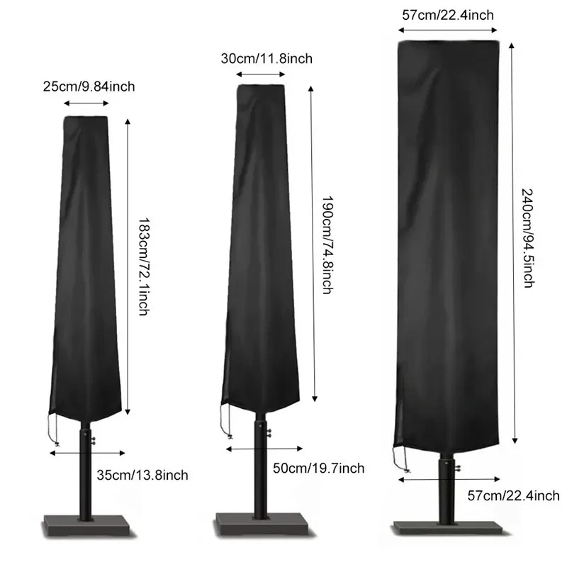 Umbrella Cover 210D Oxford Fabric Garden Umbrella Cover Waterproof with Zipper For 9ft to 12ft Garden Outdoor umbrella cover