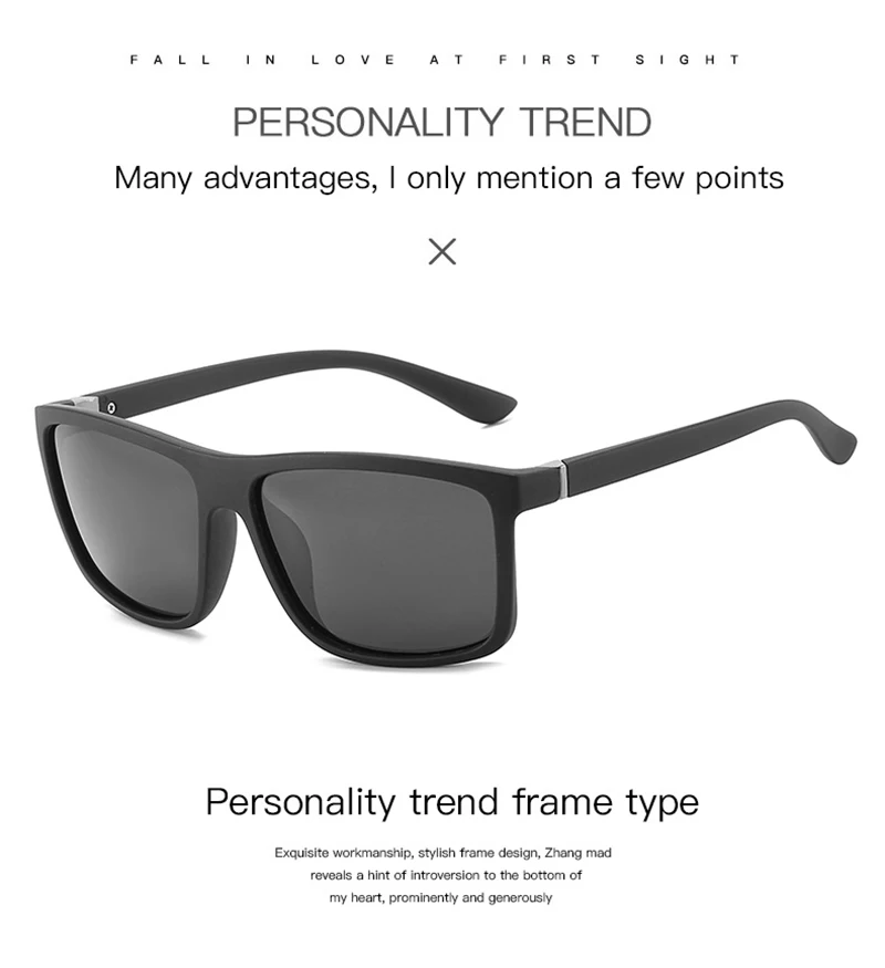 1Pcs Mann Radfahren Gläser Quadrat Sonnenbrille Polarisierte Mann Radfahren Fahren Quadratischen Rahmen Mode Sonnenbrille UV400 Sport Sonnenbrille – Detail 1