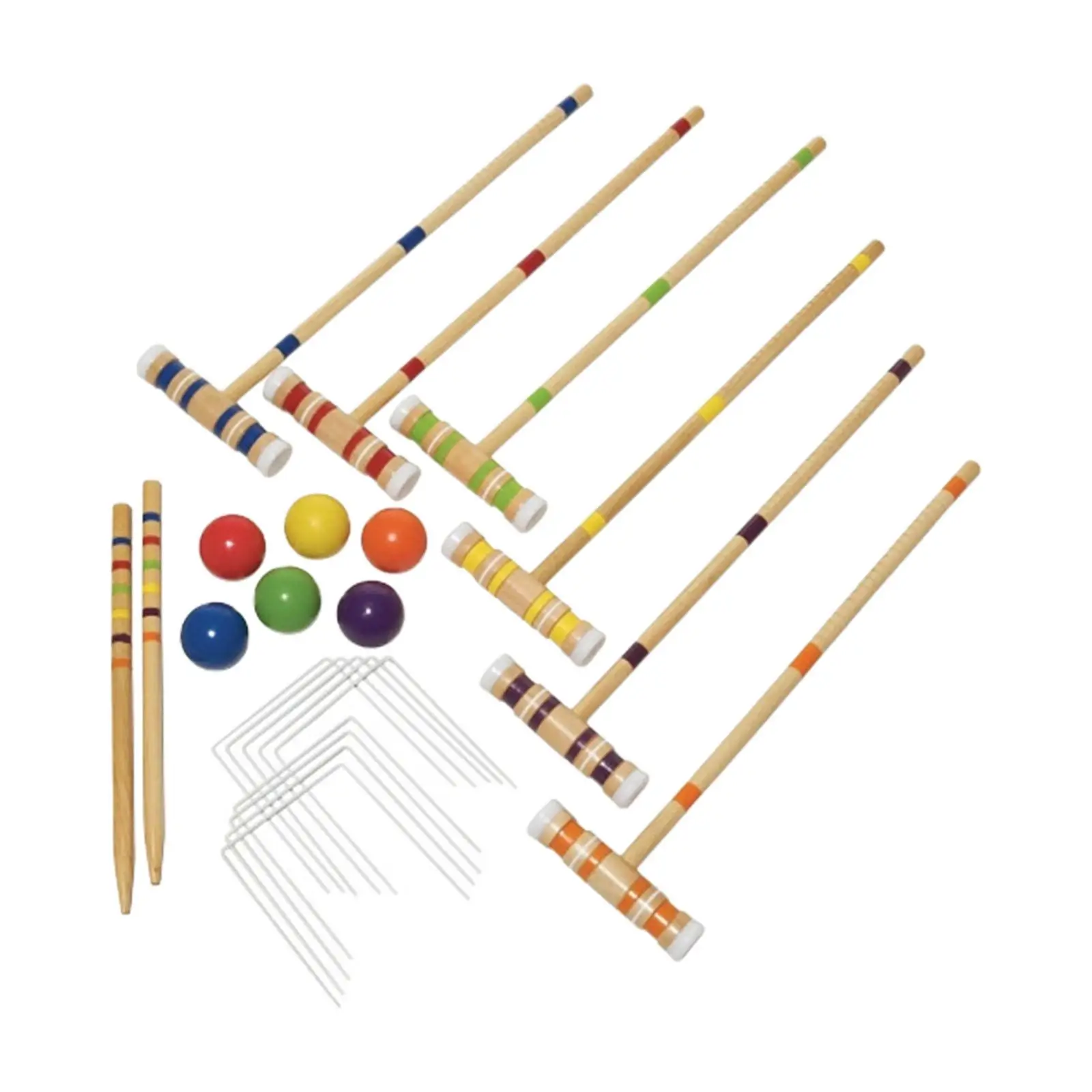 Sport Outdoor Croquet Set with Wooden Mallets Croquet Set for 6 Players for Outdoor Sport Games Backyard Teenager Adults Parties