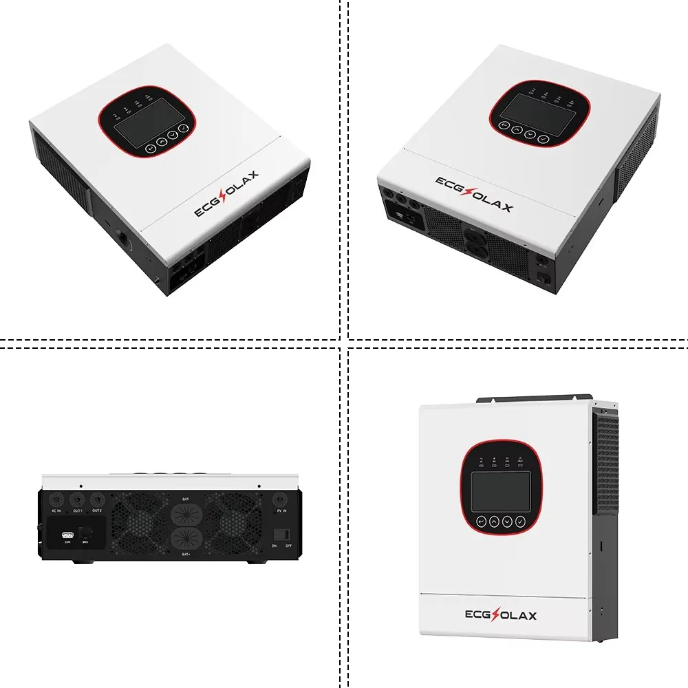 ECGSOLAX 5KW 6.5KW 하이브리드 태양광 인버터 24V 48V 220Vac MPPT 120A 160A 태양광 충전기 내장형 순수 정현파 인버터 WIFI 탑재