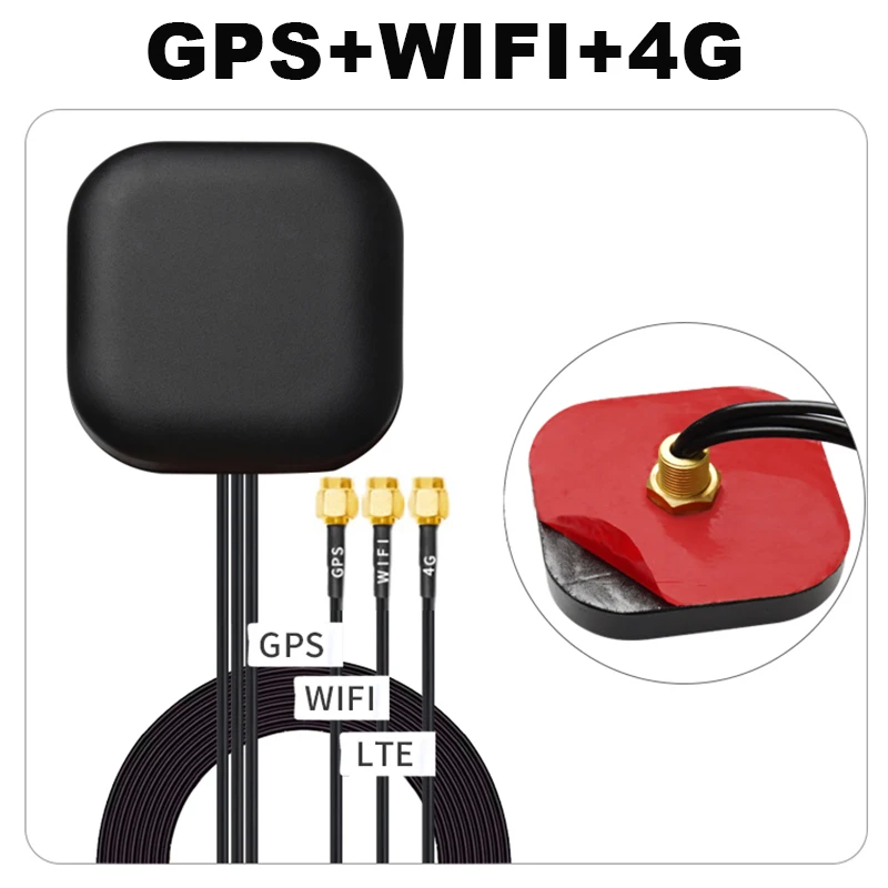GPS+WIFI+4G Antenna WIFI Bluetooth 4G GPS GSM three in one combination outdoor waterproof cabinet chassis antenna SMA Male RG174
