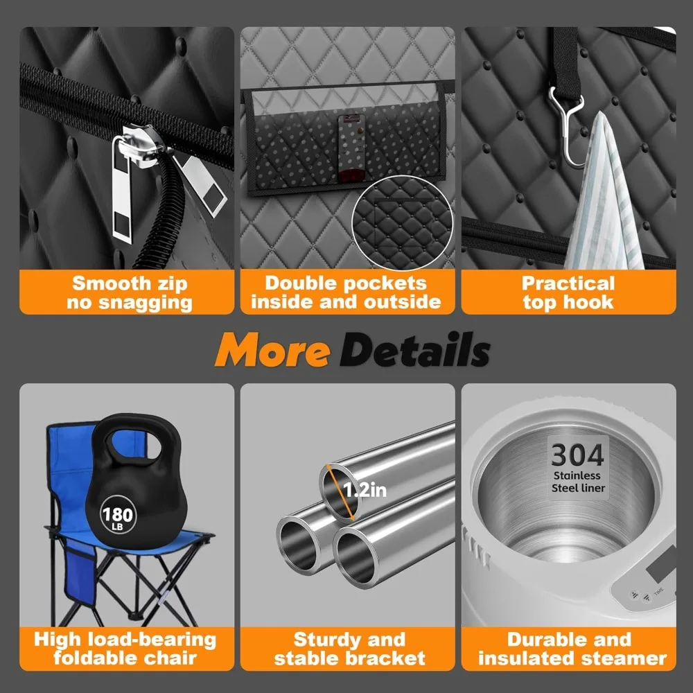 2-Person Portable Home Steam Sauna & Wellness Spa 6