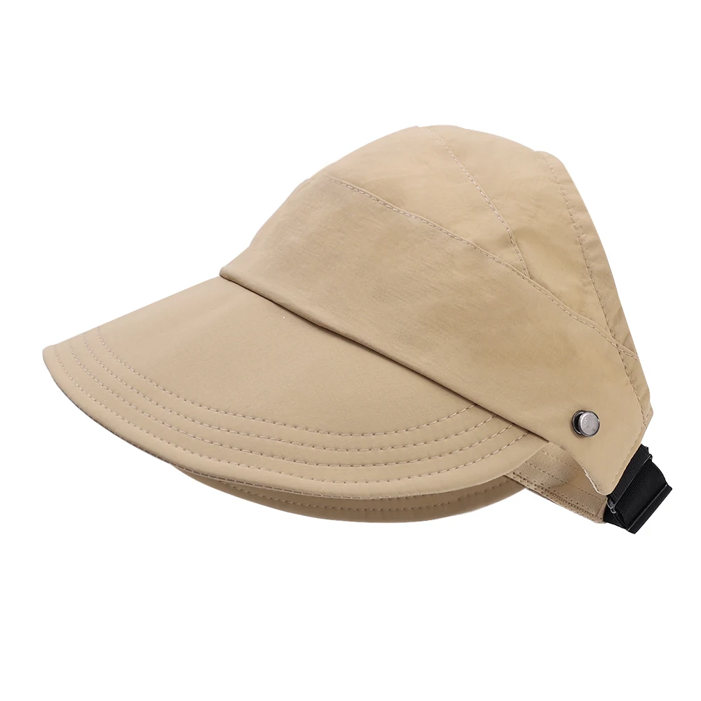 Foldable Wide Brim Summer Sunhat Ponytail Adjustable Caps for Men Women Outdoor Beach Hats Quick-drying Visors Fisherman Cap