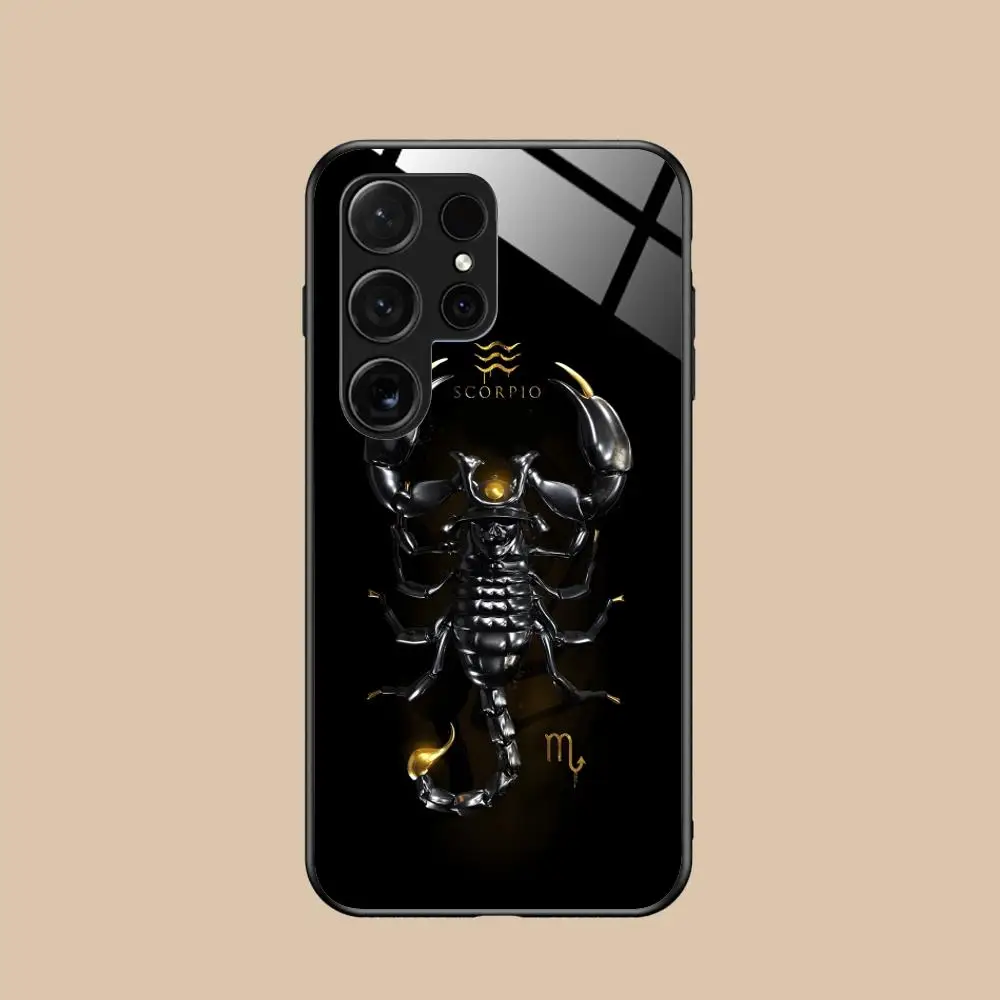 Golden Scorpio Luxury Colorful Glass Mobile Phone Case