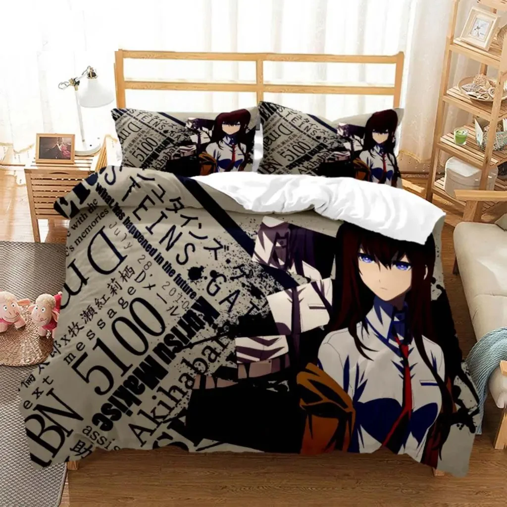 

Anime Steins Gate Kurisu Makise Bedding Set Boys Girls Twin Queen Size Duvet Cover Pillowcase Bed Kids Adult Home Textileextile