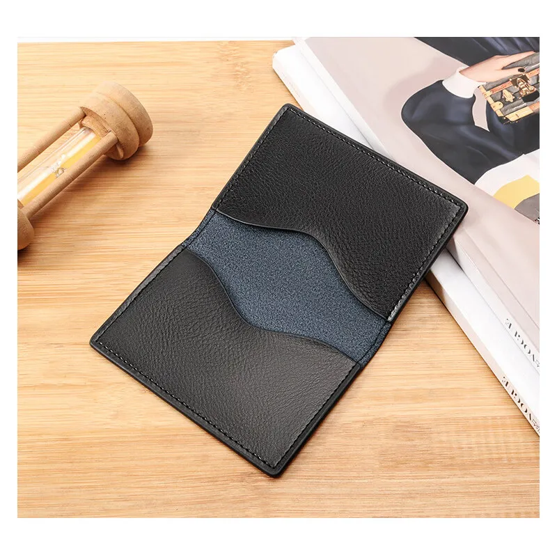 Luxury Brand Wallet Women Card Holder Women and Men Genuine Leather Wallets  Ultra-thin Bifold Unisex Credit ID Card Short Purse - AliExpress