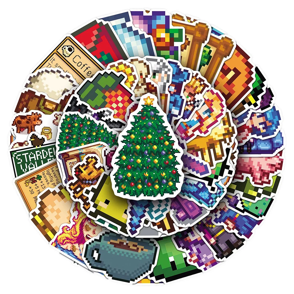 Colorful Cartoon Stickers Pack - Fun Pixel Game Designs for DIY Projects and Decorations