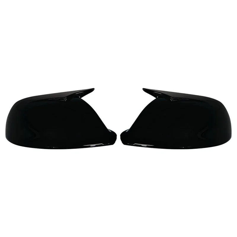 Glossy Black Side Mirror Cover Caps - Door Wing Rearview Replacement Shell Case