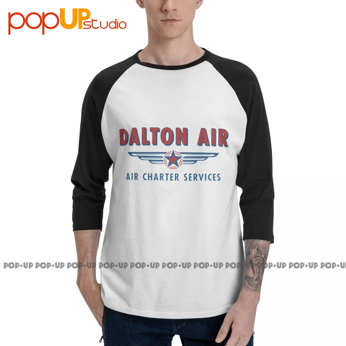Miglior Macgyver Daltons Air Character Service Logo T-Shirt Manica 3/4 Design T-Shirt Raglan Della Migliore Qualità