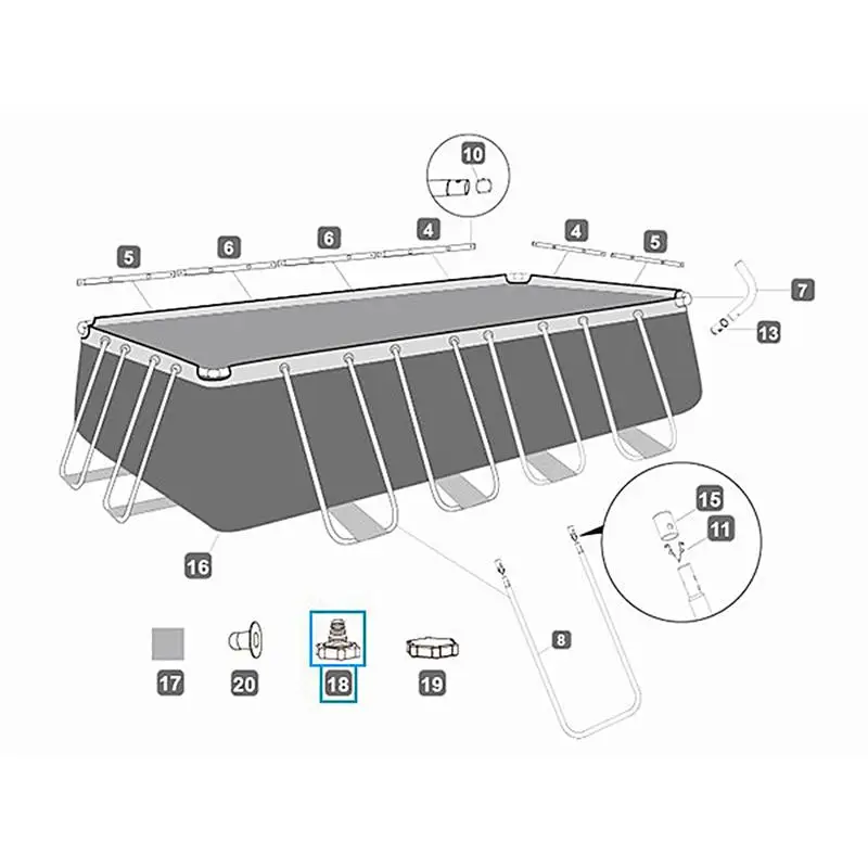Swimming Pool Accessory Pool Hose Coupling Pool Inlet Connection Kit Pool Drain Valve Replacement Pool Connector Adapter Drain Fittings Robust Construction Fitting Connects