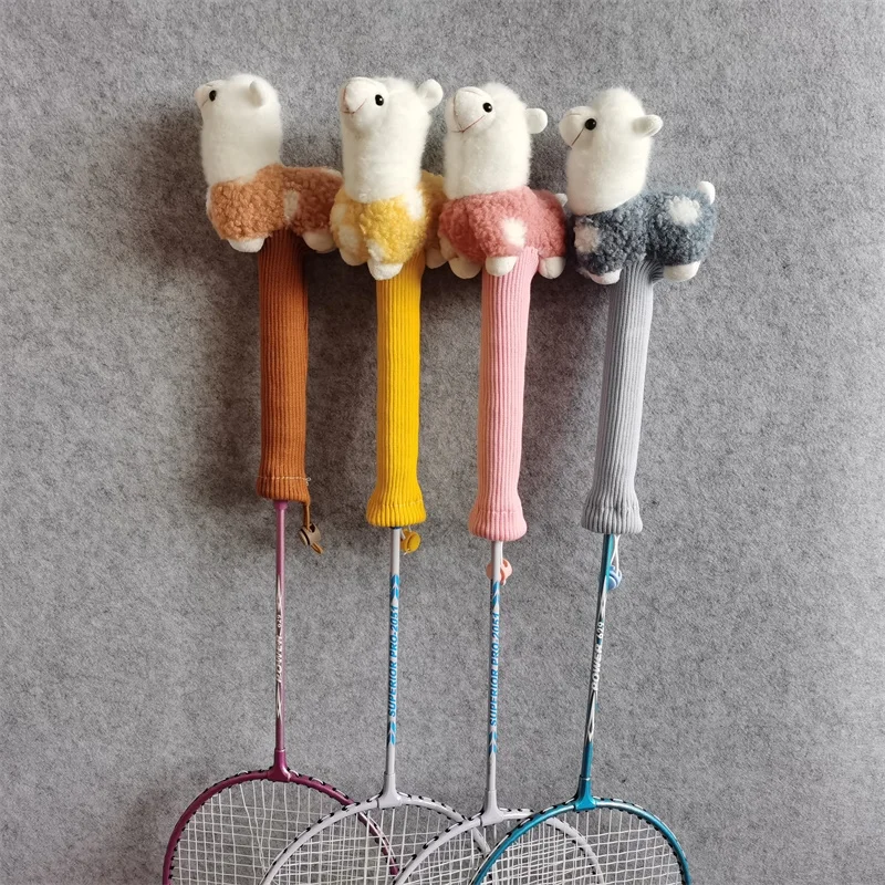 Alpaca Badminton Racket Handle Cover Plush Vicugna Pacos Grip Protectors Handcraft Gift
