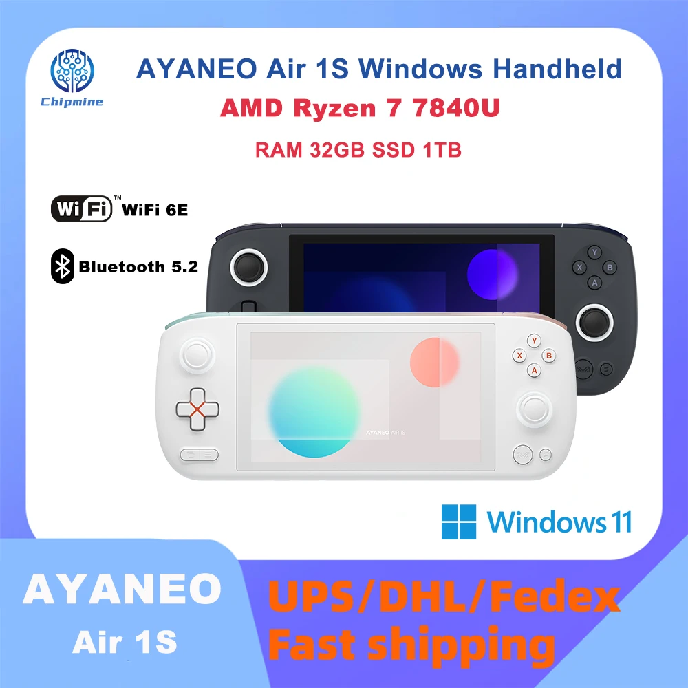 New AYANEO Air 1S AMD Ryzen 7 7840U Windows Handheld Game Console 