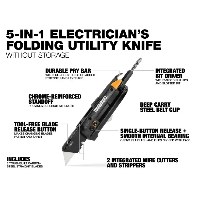 Toughbuilt TB-H4-12-IM Multi Tool Knife Electricians Screwdriver Knife Pry Tool TOUGHBUILT Hand Tools 2
