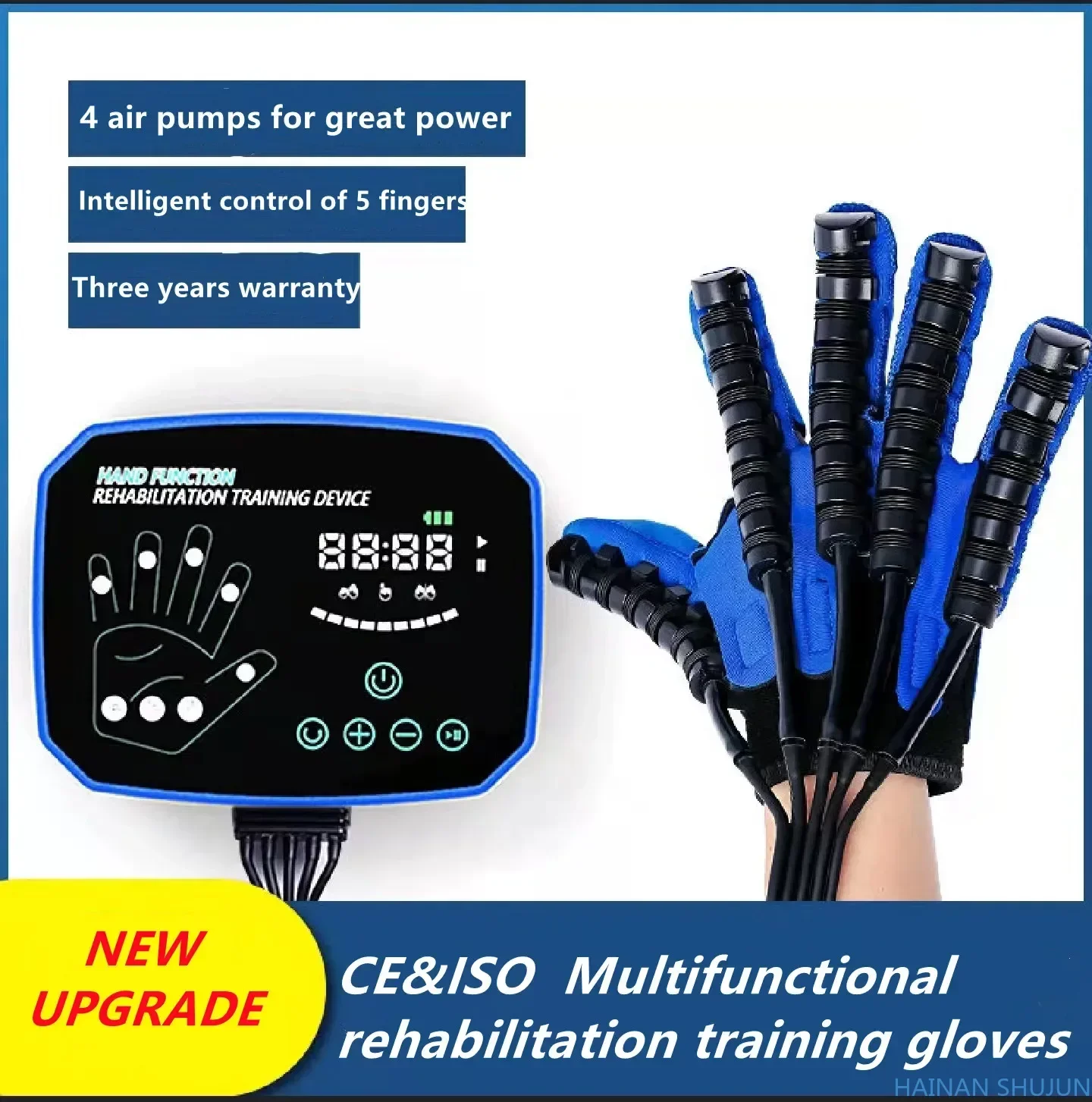 

New Upgraded Rehabilitation Robot Glove Hand Rehabilitation Device for Stroke Hemiplegia Hand Function Recovery Finger Trainer