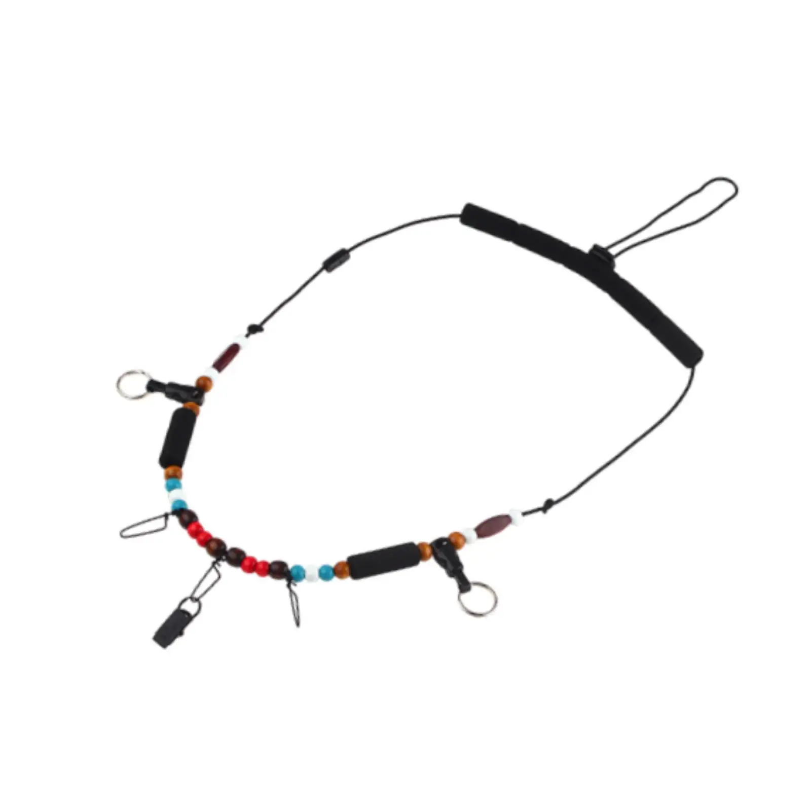 Fly Fishing Necklace Tackle Lanyard Wood Foam Material Fishing Organizer Neck Strap for Carp Fishing Adventure