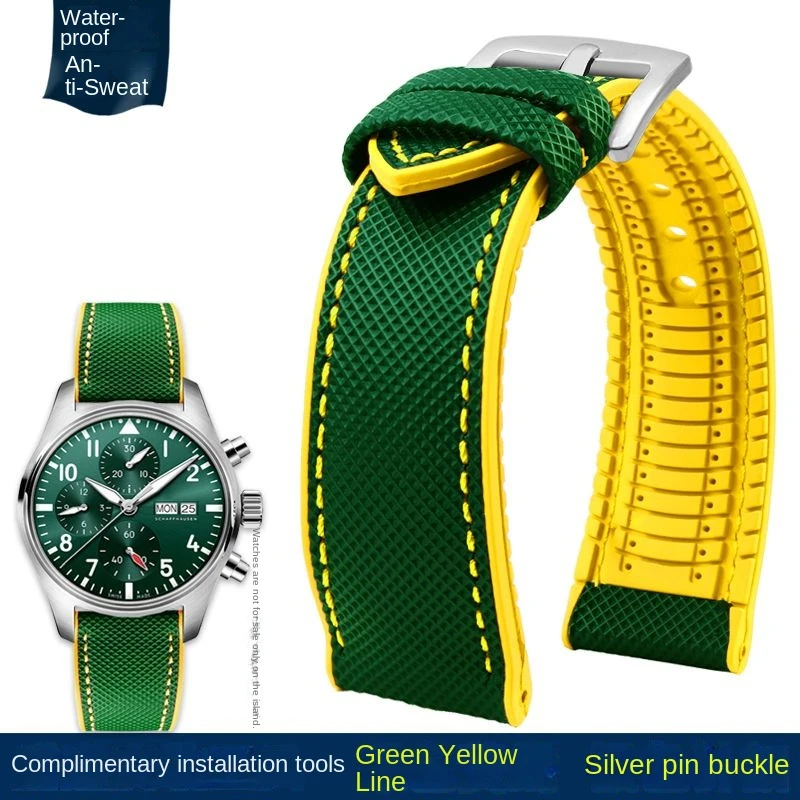 thumbnail image 1 of Correa de reloj de nailon resistente al agua con base de goma de 20 mm, 22 mm, 23 mm y 24 mm para la serie Longines, IWC Pilot Mark 18, Seiko y Omega, 1 of 5