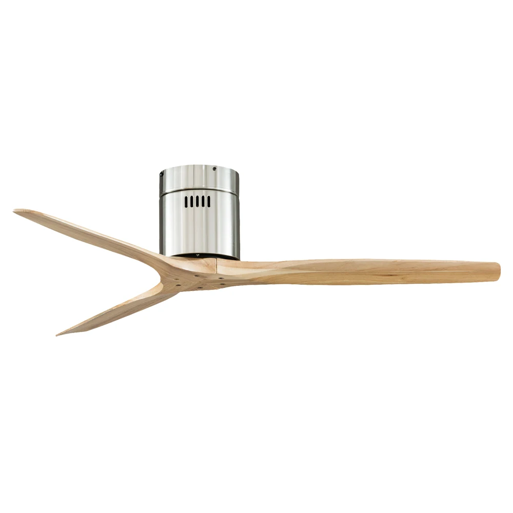 Brushed 3 Wooden Blade DC 85V-260V Motor Decorative Ceiling Fan Ventilator Light Remote Control 52Inch