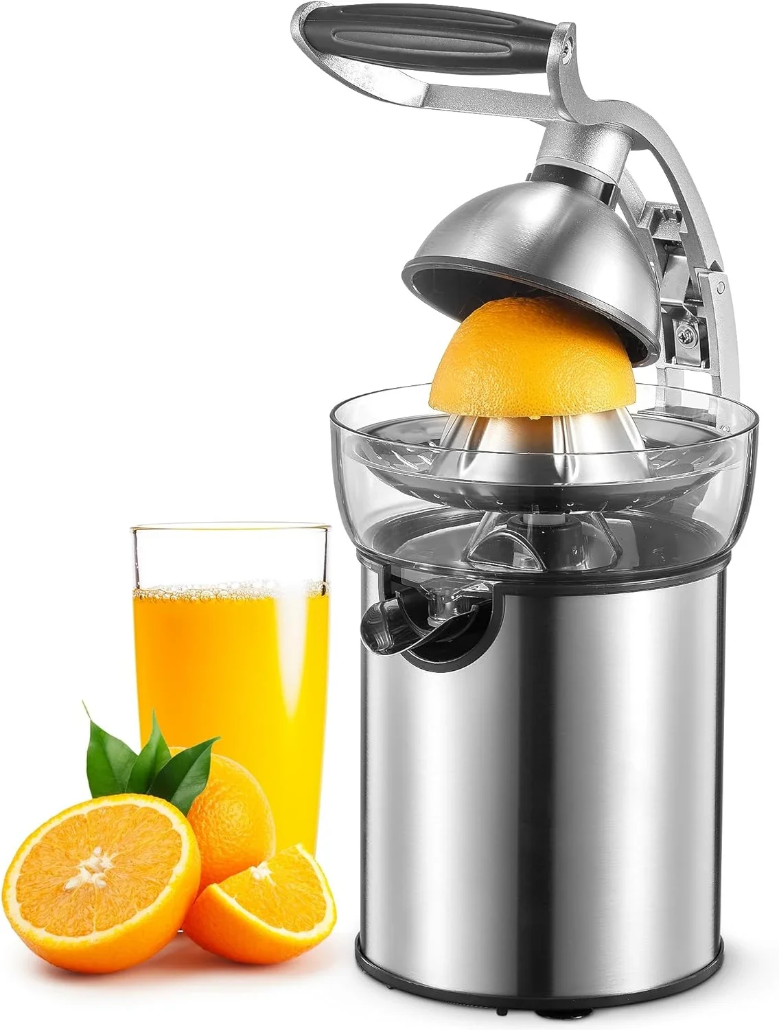 

Easy to Clean Citrus Juicer Squeezer with Anti-Drip Spout and Rubber Handle for Orange, Lemon, and Limes - Dual Size Cones for E