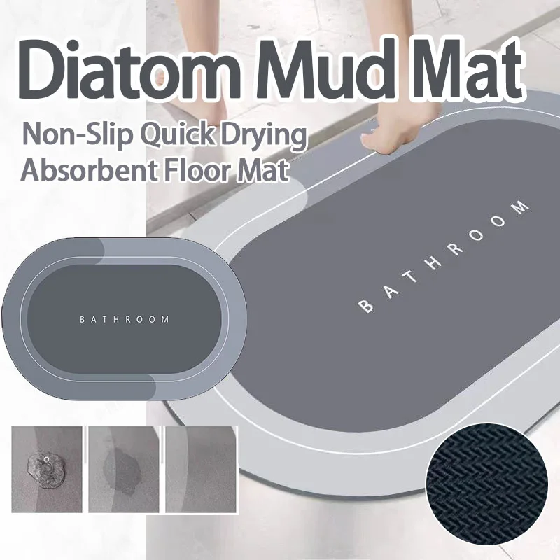 Super Absorbent Diatom Mud Mat Quick Drying Non Slip Home Decor Soft