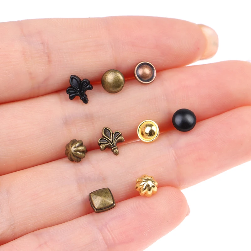 1Pc 1:12 Dollhouse Miniature Drawer Handles Cabinet Handle Flower Round Shape Cabinet Furniture Decor Toy