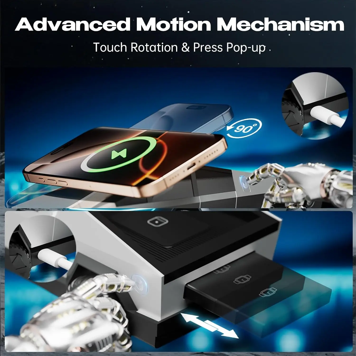 3 in 1 Magnetic Fast Wireless Charger Desktop Cybertruck Phone Stand IPhone 17 16 Pro Max Apple & Samsung Watch Airpods Pro