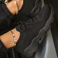 White Outdoor Breathable Mesh Shoes Women Lightweight Shock-absorbing Sports Shoes Solid Color Plus Size Women Vulcanized Shoes