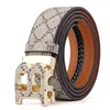 High Quality 3.4cm Leather Business Men Belt Luxury Brand Designer famous work Belts for men Jeans Strap Male Buckle belt