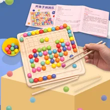 

Rainbow Fun Xiaoxiaole Parent-child Interaction and Concentration Training Wooden Early Childhood Education Clip Beads Kids Toys
