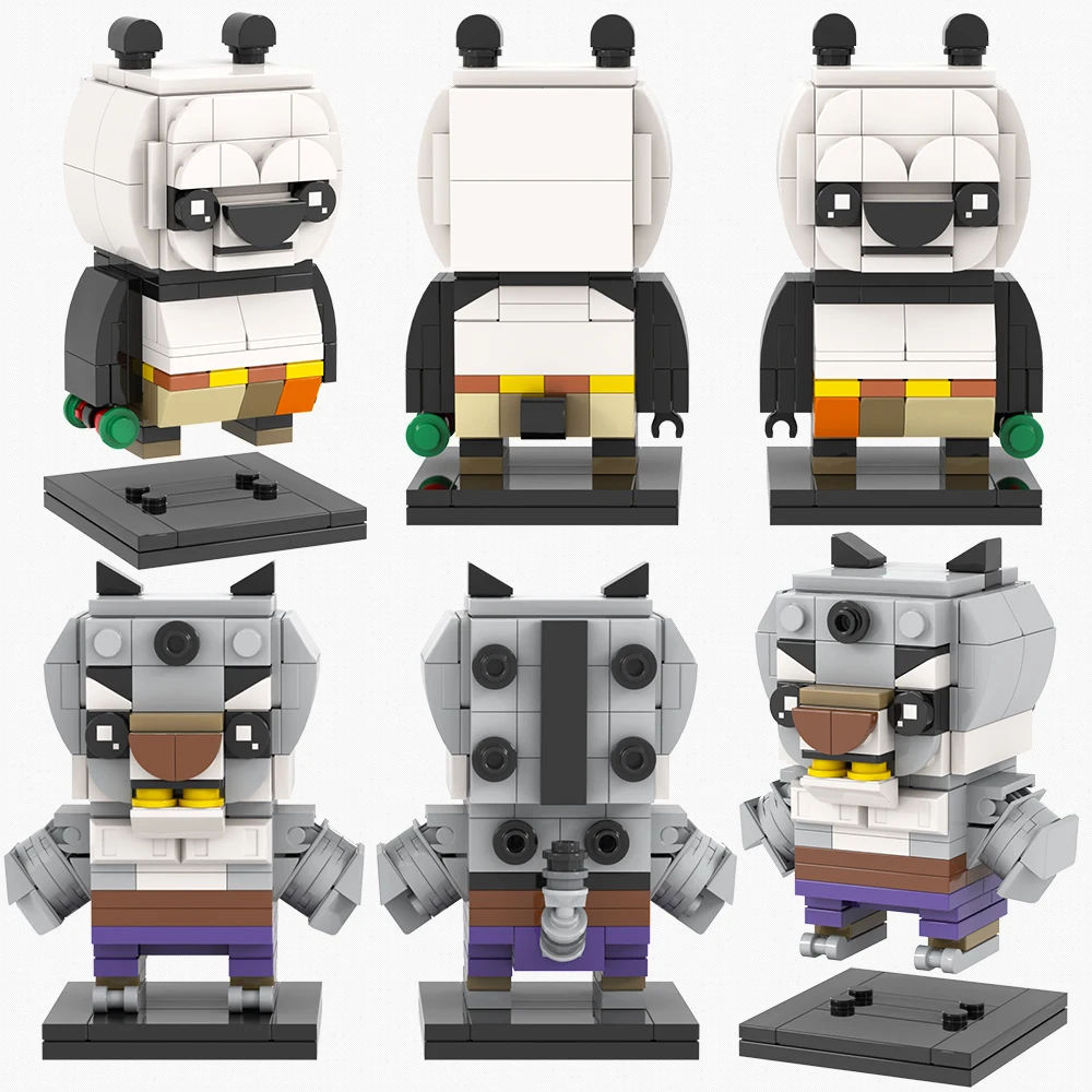 MOOXI Cartoon Series Figure MOC Bricks Kung Fu Animal Panda Snow ...