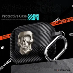 Halloween Skull Secure Lock Clip Case with Carabiner for Airpods 1 2 (Gold)
