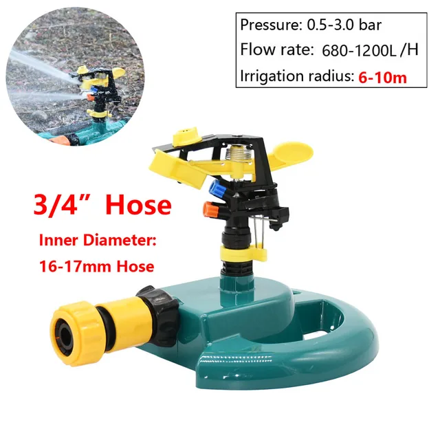 Kerti Gyep Forgó Öntöző Sprinklerek Fúvókával Támogató Automatikus 360 Fokos Farm Rocker Sprinkler Öntözővíz - Image 5