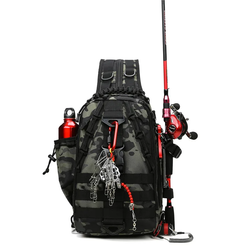 Outdoor Tactical Fishing Bag Laser Molle Camping Backpack Men Camouflage  Messenger Chest Sling Shoulder Bag Fish Rod Bags XA81B - AliExpress