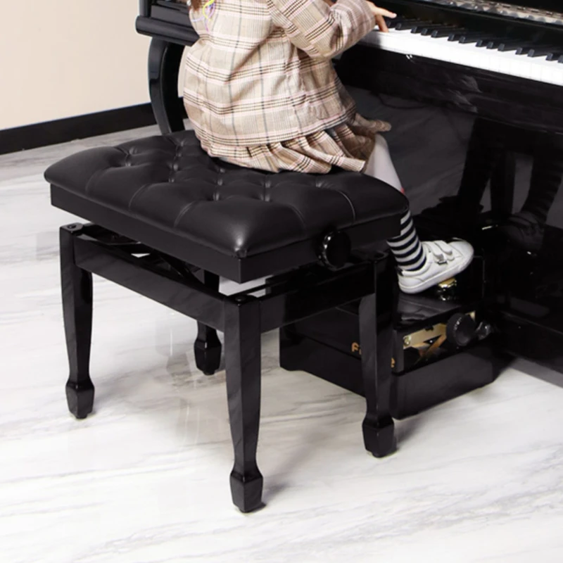 Hydraulic piano stool can automatically lift and lower luxury solid wood single player piano stool for adults and children