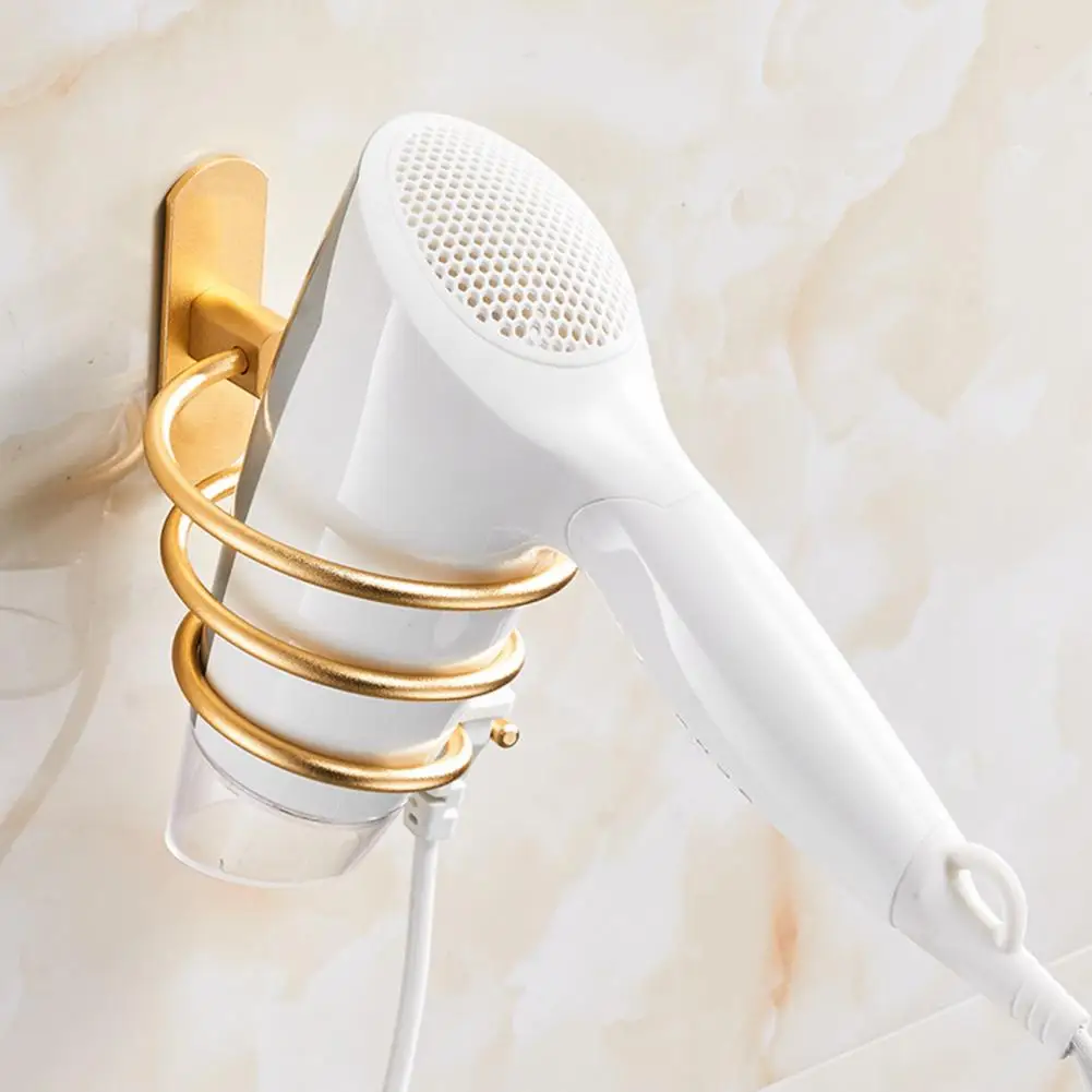 Wall-mounted Hair Dryer Stand Adhesive Great Load Bearing Anti-slip Stainless Punch-free Hair Blower Holder Hair Dryer Organizer 2
