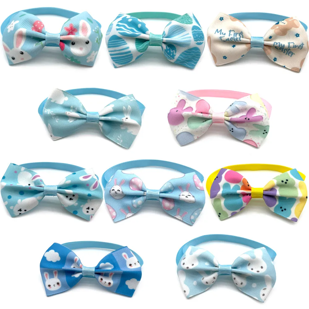 

30/50pc Easter Pet Dog Bow Ties Rabbit Style Small Dog Bow Tie Accessories Puppy Dog Collars Adjustable Dog Necktie Pet Supplies