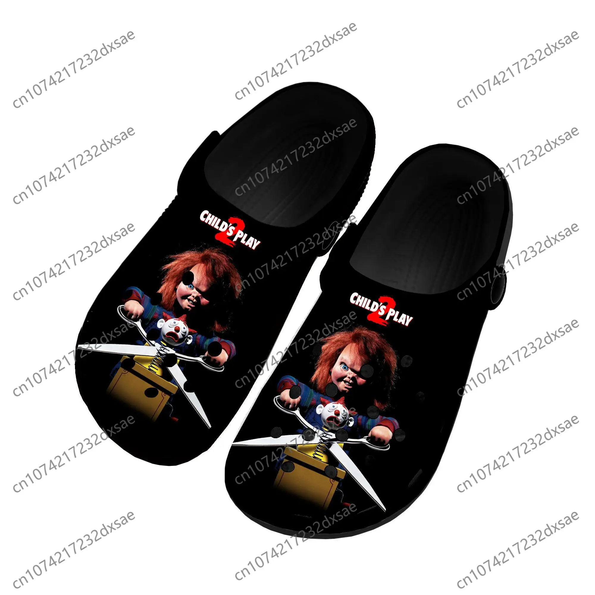 Horror Movie Childs Play Chucky 3D Print Men Women Clogs Slippers Shoes Ligtweight Sandals Summer Outdoor Beach Hole Slippers