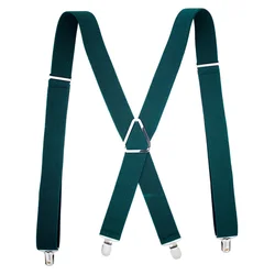 Unisex Colorful Elastic Y - Back Suspender with Adjustable Straps (Blackish green)