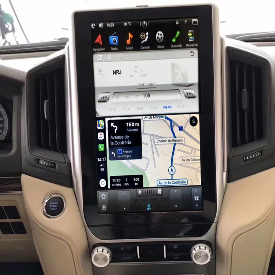 Автомагнитола Tesla стерео для Toyota Land Cruiser 200 LC200 2016-2019 Android 11 мультимедийный