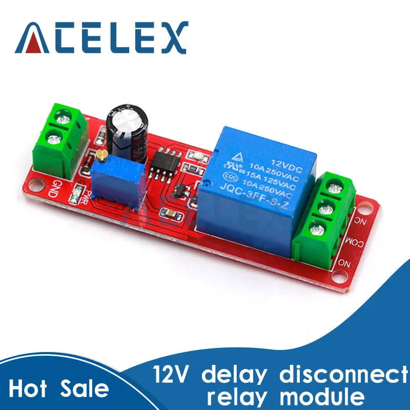 

NE555 DK555 Timer Switch Adjustable Disconnect Module Time delay relay Module DC 12V Delay relay shield 0~10S