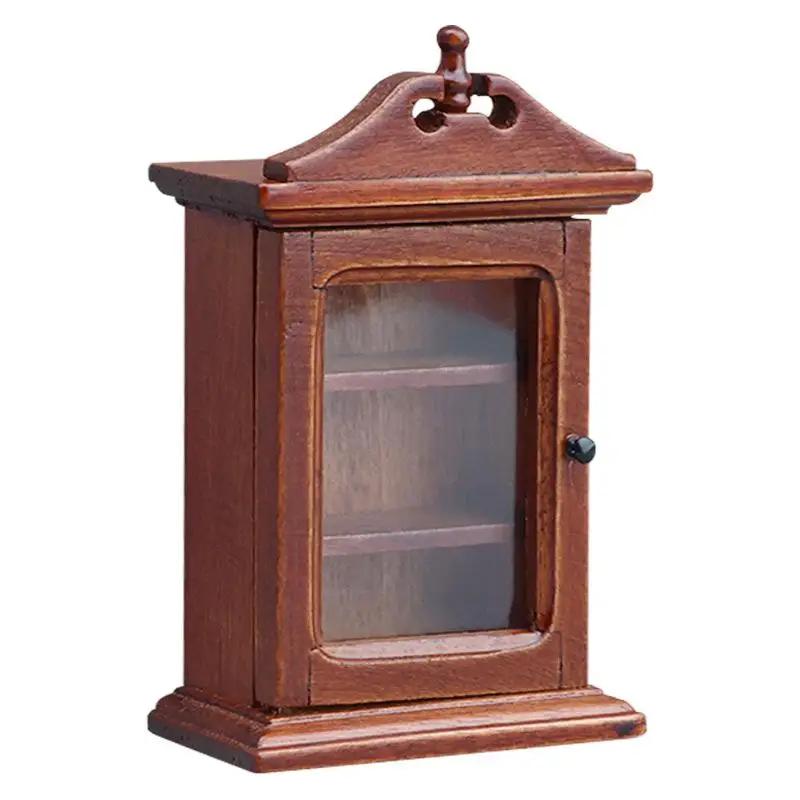 1/12 Dollhouse Single-door Wall Rack Storage Cabinet Model Dollhouse Furniture Decoration Toys Dolls House Accessories
