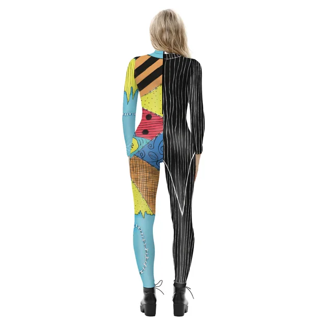 The Nightmare Before Christmas Jack Sally Cosplay Costume Zentai Outfits Uniform Jumpsuit Bodysuit Catsuit Adult Kids Halloween - Image 3