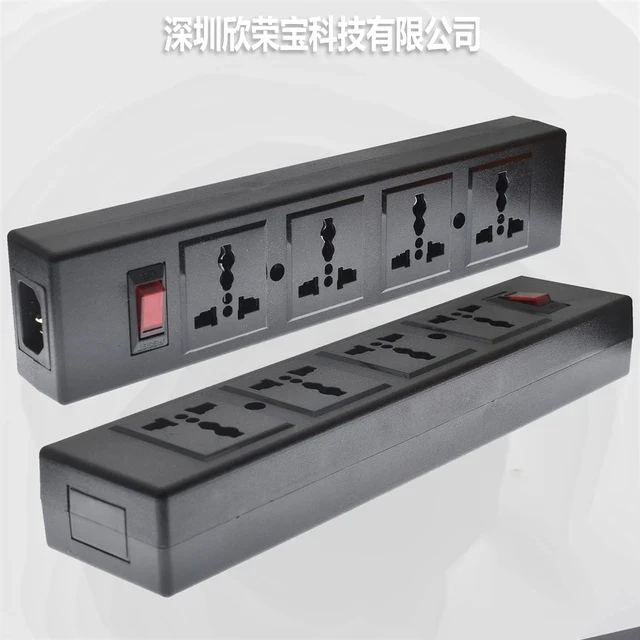 Universal 4-Way Power Strip with Overload Protection and Circuit Breaker